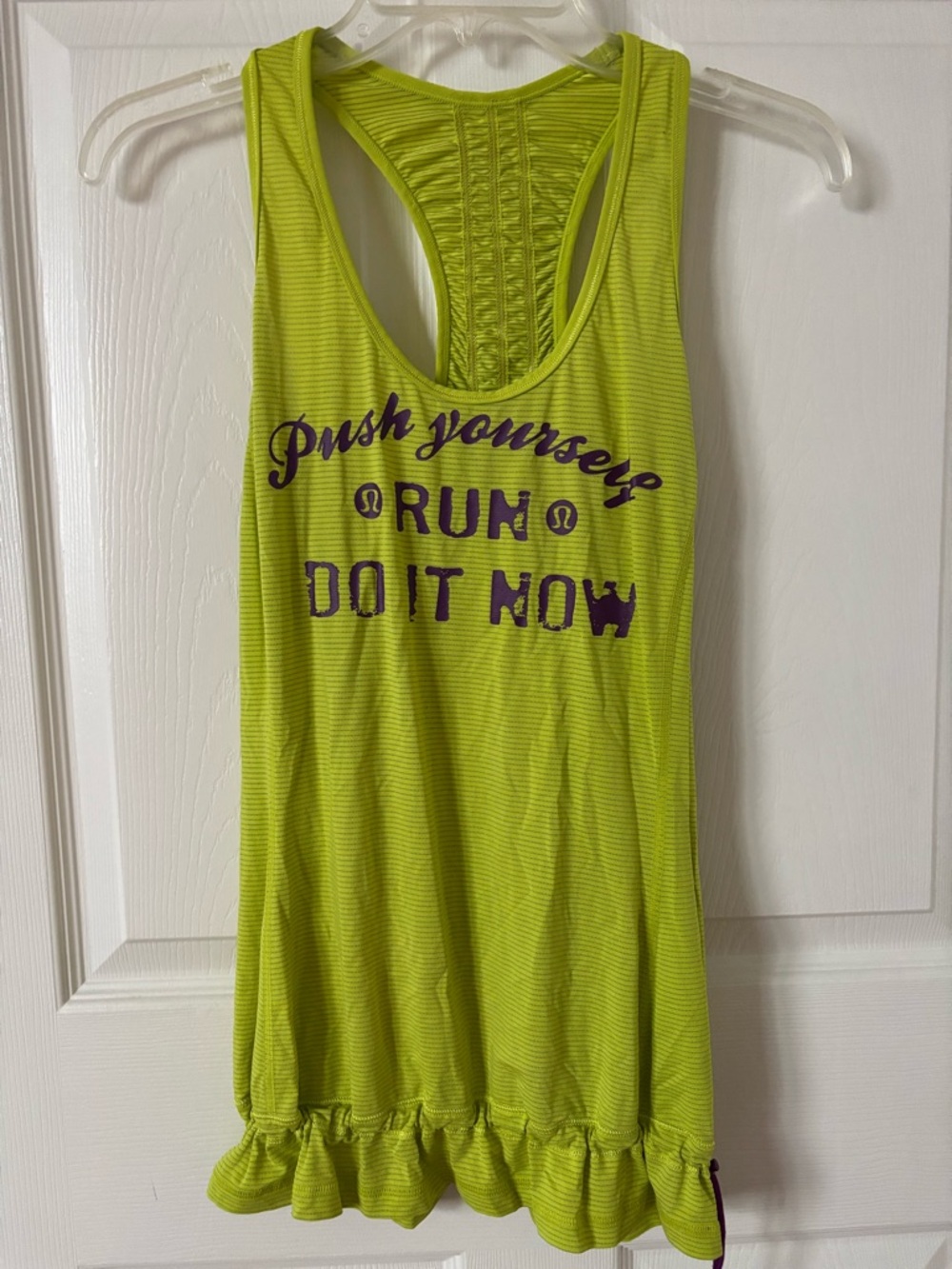 lululemon athletica Neon Lime Tank with Purple Print